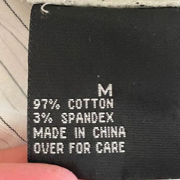 BCX Button Down White Black Long Sleeves Stretch Office Career Casual M # 1349 - Picture 9 of 14